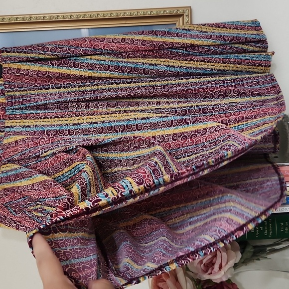 Colorful Striped Women's Skirt Size XL Casual Church Summer Party Boho Cottage - Picture 3 of 7